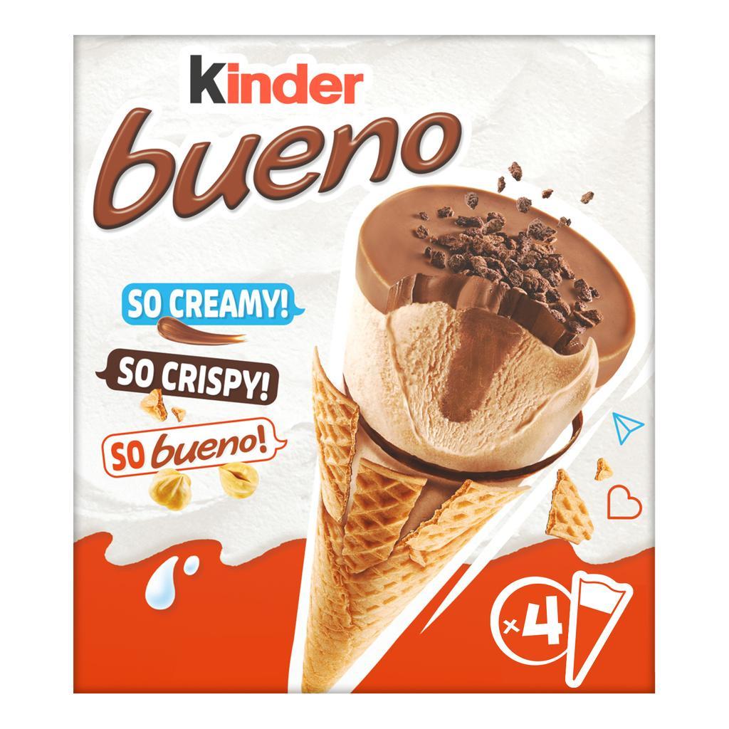 KINDER BUENO Milk Chocolate Ice Cream Cones x4 - 248g