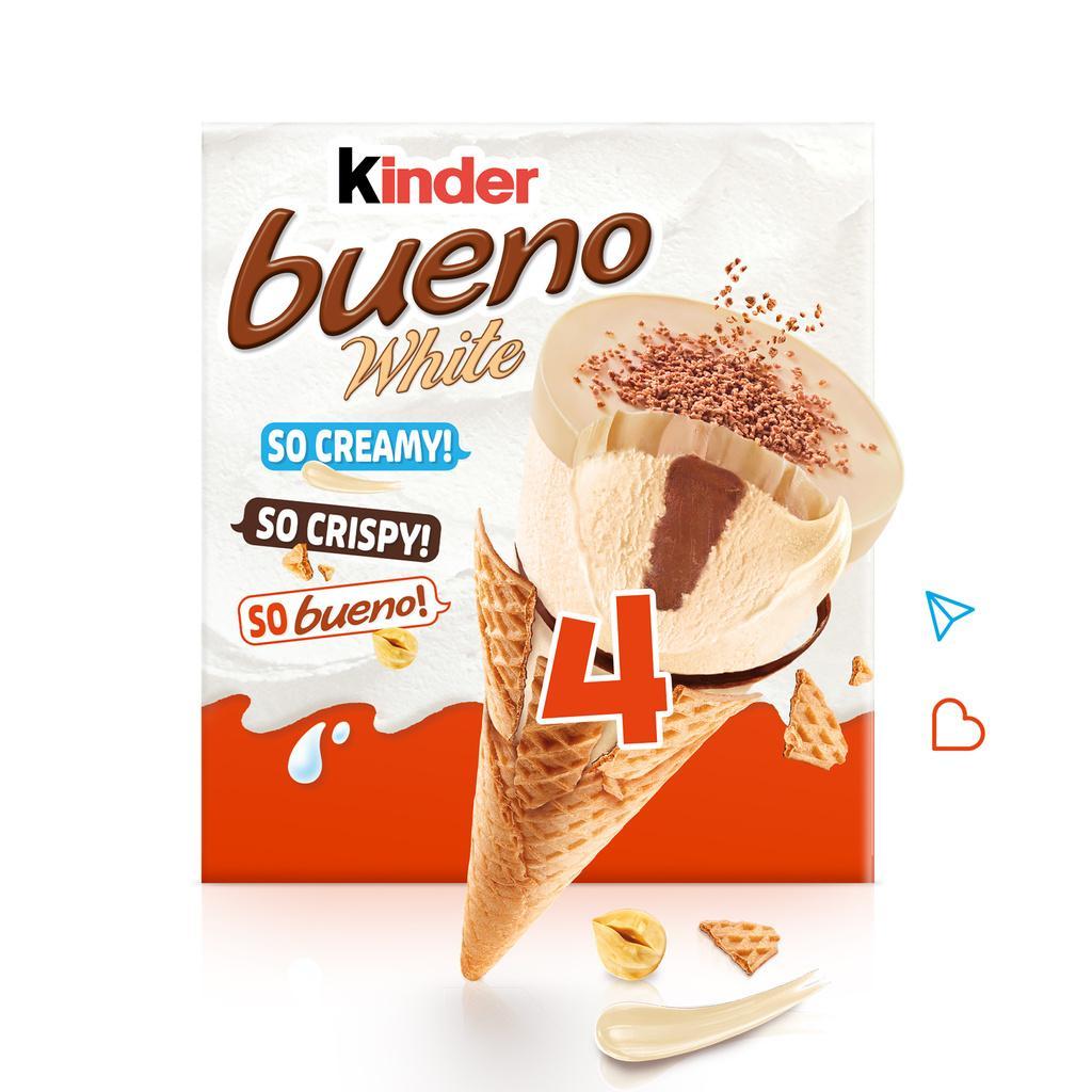 KINDER BUENO White Ice Cream Cones White Chocolate x4 - 248g