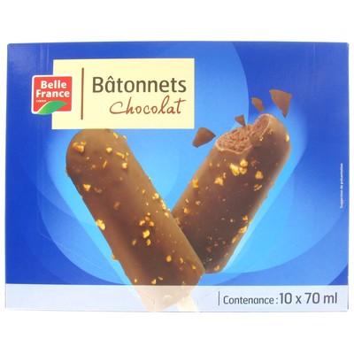 Belle France Chocolate Ice Cream Bars Box 10 x 70 ml