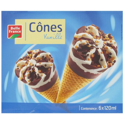 Belle France Vanilla Cones 6 x 120ml