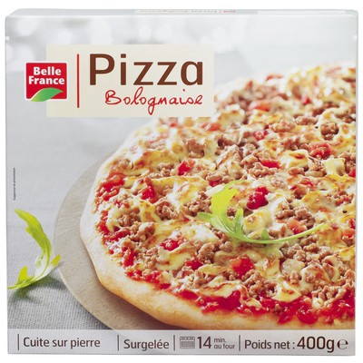 PIZZA BOLOGNAISE CUITE SUR PIERRE BF ETUI 400 G