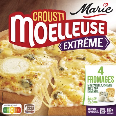 Crispy & Soft Extreme Pizza - 4 Cheeses: Mozzarella, Goat Cheese, Blue PDO, Emmental Cream Sauce 510g