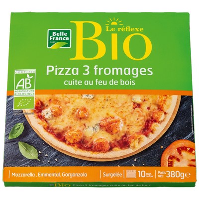 Belle France Organic 3 Cheese Wood-Fired Pizza 380g