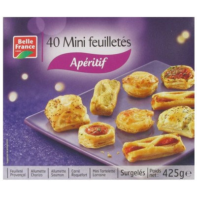 Mini Puff Pastry Appetizers x40 Belle France Box 425g