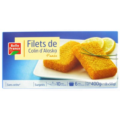 FILET DE COLIN D ALASKA PANE X 8 BF ETUI 400 G