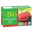 Organic Minced Beef Steak VBF 15% Fat x4 Belle France 400g Box