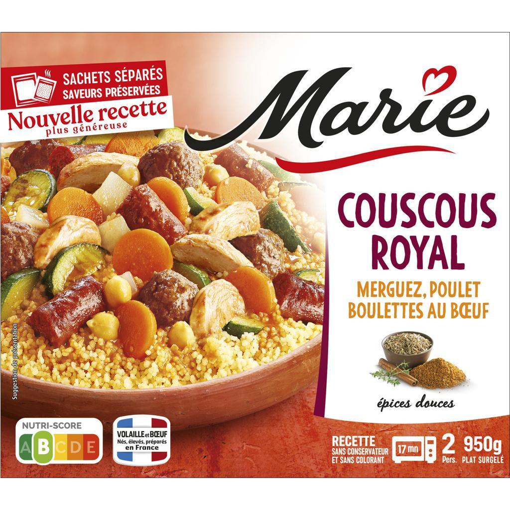 Couscous Royal, Merguez, Poulet, Boulettes au Bœuf 950g MARIE