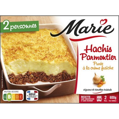 Hachis Parmentier Purée à la Crème fraîche oignons et carottes cuisinés MARIE 600g