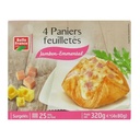 PANIER FEUILLETE JAMBON EMMENTAL X 4 BF ETUI 320 G