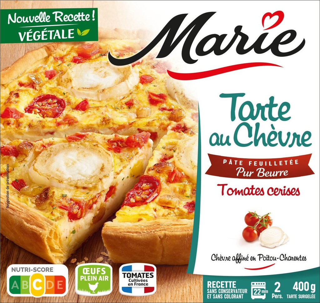Goat Cheese and Cherry Tomato Tart - All-Butter Puff Pastry MARIE 400G