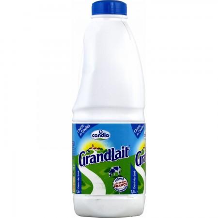 UHT Semi-Skimmed Sterilized Milk - Grandlait - Candia - 1.5L Bottle