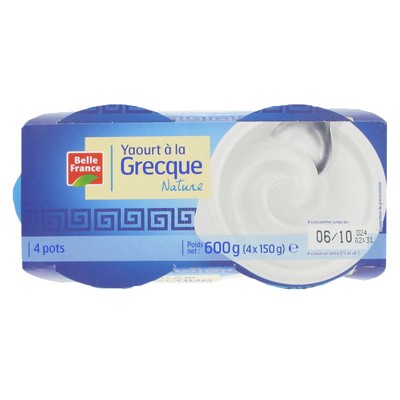 Greek-Style Natural Yogurt 4x150g Belle France