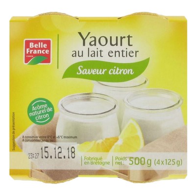 Lemon Flavored Yogurt in Pots x4 Belle France