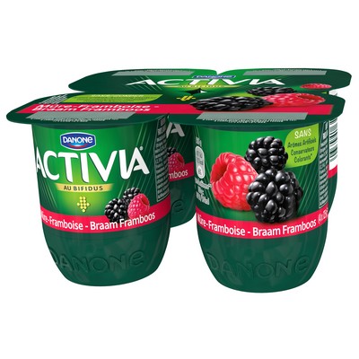 Activia Blackberry Raspberry Yogurt x4