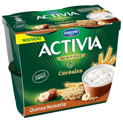 Activia Yogurt with Cereals, Muesli, Quinoa, Hazelnut Bifidus 4x120g