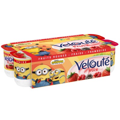 Danone Velouté fruix yaourt aux fruits rouges brassé 8x125g