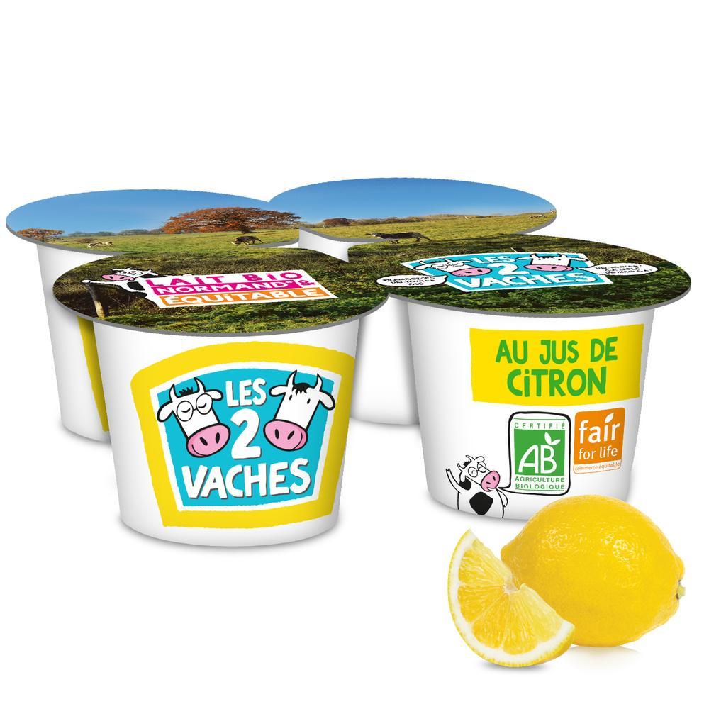 LES 2 VACHES BRASSE BIO JUS DE CITRON 115GX4