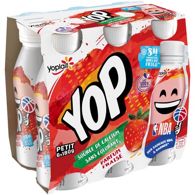 YAB P'tit Yop Strawberry Flavoured Drink 180g x6