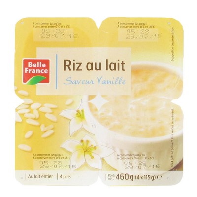 RIZ AU LAIT SAVEUR VANILLE BF POT 4 X 115 G 