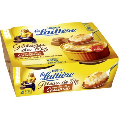 LA LAITIERE Gâteau de Riz sur Lit de caramel 4x100G