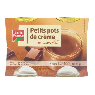 Belle France Chocolate Cream Pots 4 x 100g