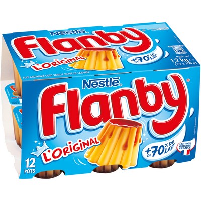 FLANBY VANILLA with caramel topping 12x100G