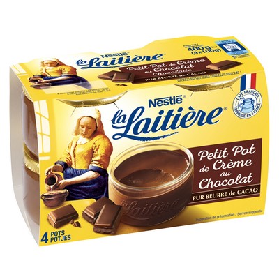 LA LAITIERE Chocolate Cream Dessert Pots 4x100g