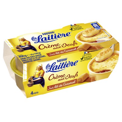 LA LAITIERE Crème aux oeufs sur lit de caramel 4x100G