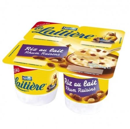 LA LAITIERE Riz au lait Rhum Raisins 4x115G