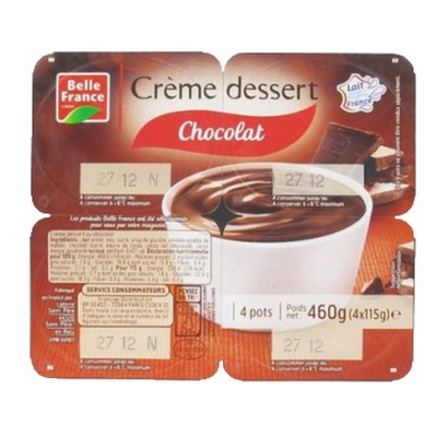 CREME DESSERT CHOCOLAT BF 4 X 115 G 
