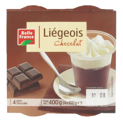 Belle France Chocolate Liégeois 4 x 100g