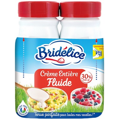 BRIDELICE UHT Whole Liquid Cream 30% Fat Bottle 2x25cl