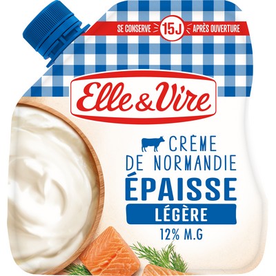 ELLE & VIRE CREME LEGERE EPAISSE 12%MG POCHE 328G