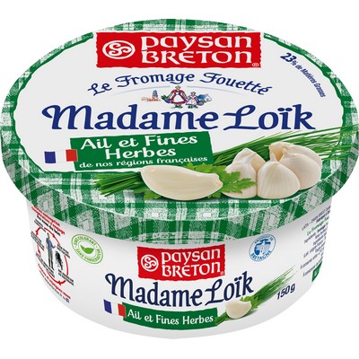 Whipped Cheese Garlic & Fine Herbs From Our French Regions Madame Loïk 150g Tub