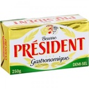 PRESIDENT Gourmet Semi-Salted Butter 80% Fat Block 250g