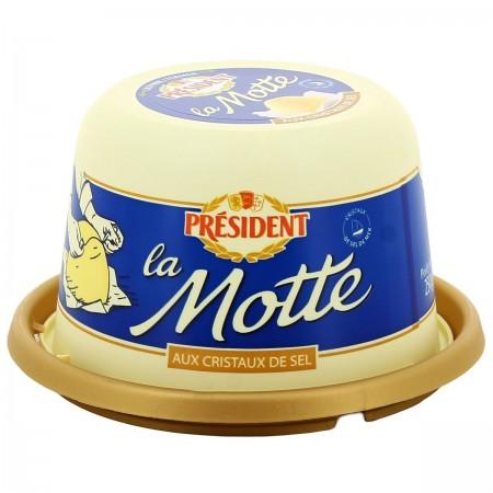 PRESIDENT GASTRONOMIC BUTTER SEA SALT CRYSTALS 80% FAT MOTTE 250G