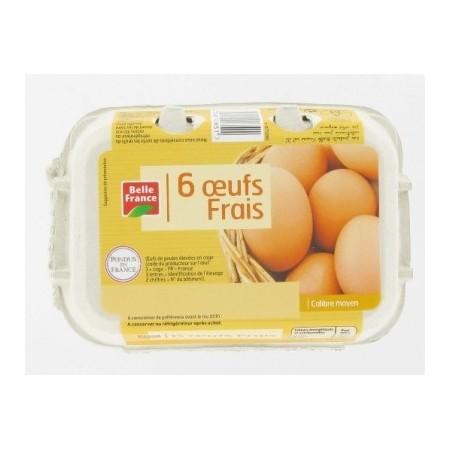 OEUF FRAIS CALIBRE MOYEN X 6 BF BOITE