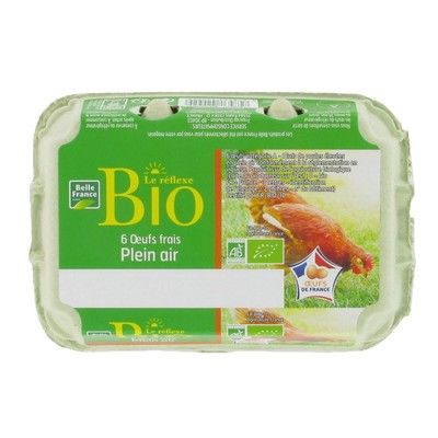 Organic Free-Range Eggs Medium/Large x6 Belle France Box