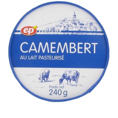 Pasteurized Milk Camembert EP Box 240g