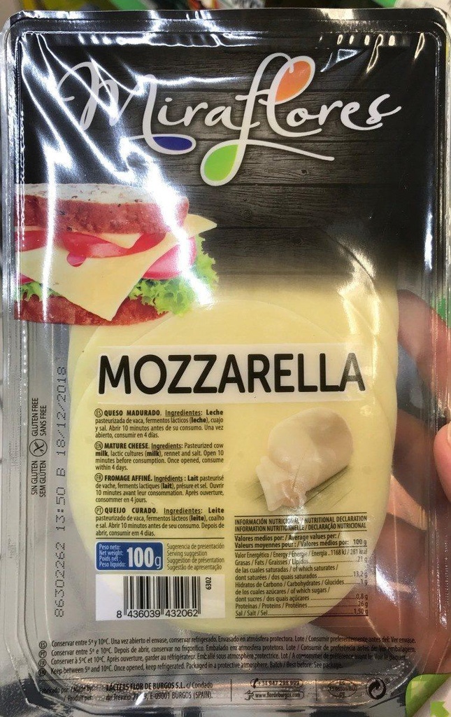 TRANCHE MOZZARELLA 100G