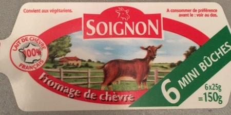 Mini-bûches de chèvre 6x25g Soignon (Filet)