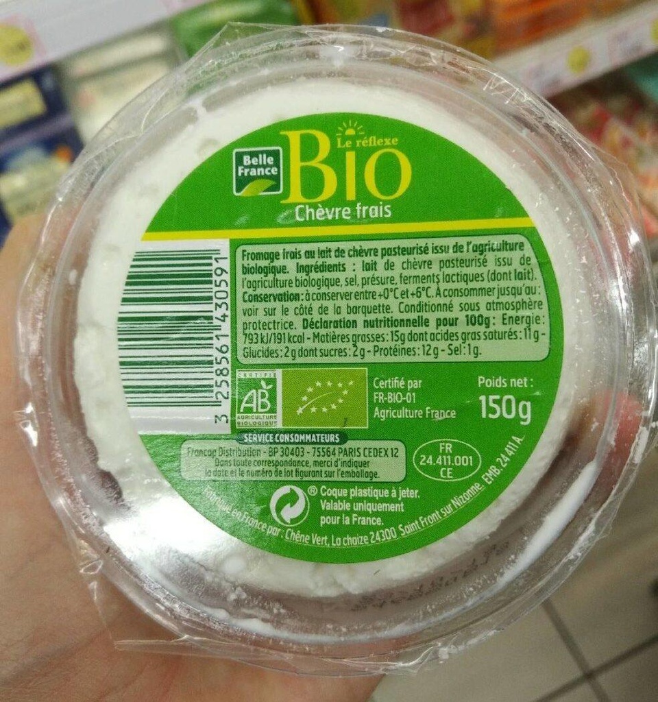 FROMAGE DE CHEVRE BIO BF BARQUETTE 150 G