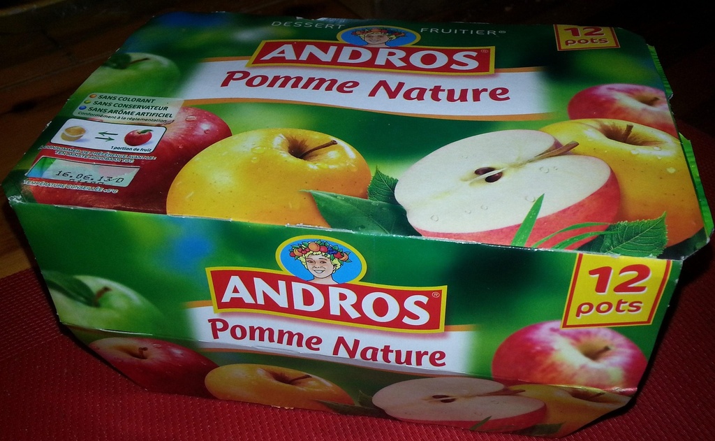 Andros Unsweetened Apple Compote 12x100g