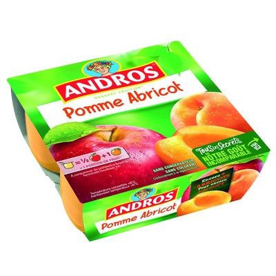 Andros Compote Pomme Abricot 4x100g