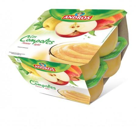 Andros No Added Sugar Apple Compote 8x100g