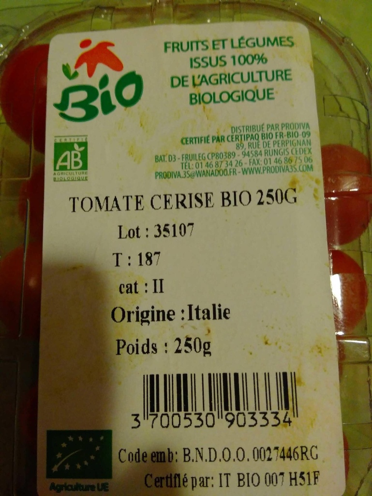 BQ 250G TOMATE CERISE BIO