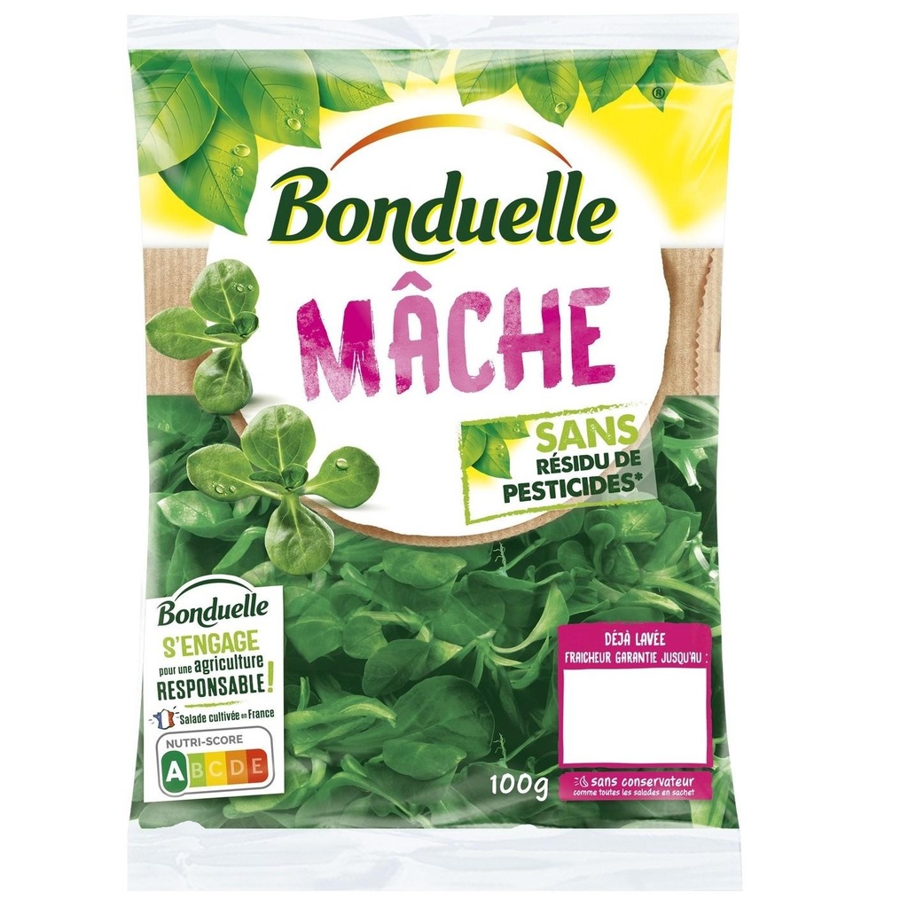 Salade Bonduelle mâche sans résidu de pesticides   100g