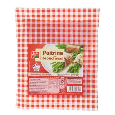 Smoked Bacon - 8 Thin Slices Belle France Tray 160g