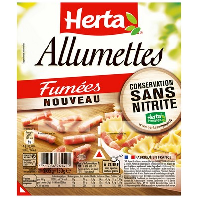 HERTA Smoked Matchstick Lardons Nitrite-Free - 2x75g