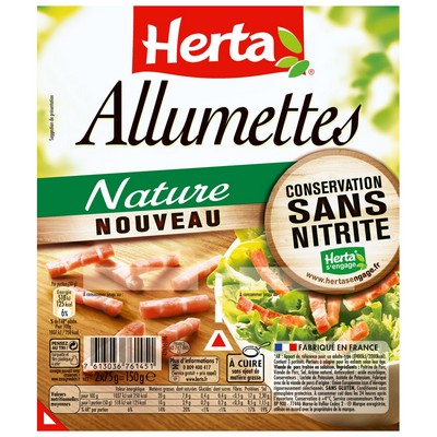 HERTA Allumettes Nature Conservation Sans Nitrite - 2x75g